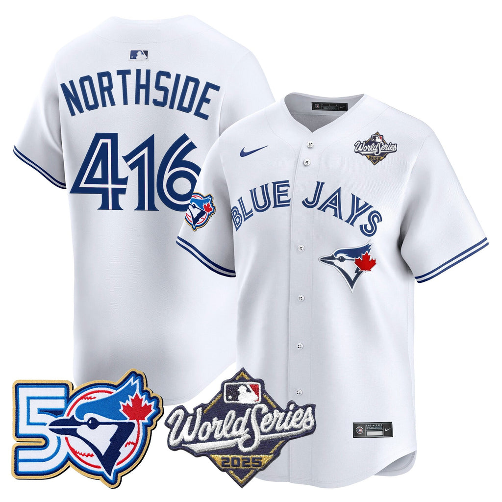 Men's Toronto Blue Jays 2025 World Series Vapor Premier Limited Jersey - 50 Seasons Patch - All Stitched