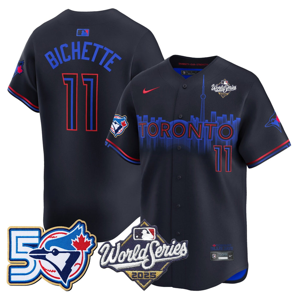 Men's Toronto Blue Jays 2025 World Series Vapor Premier Limited Jersey - 50 Seasons Patch - All Stitched