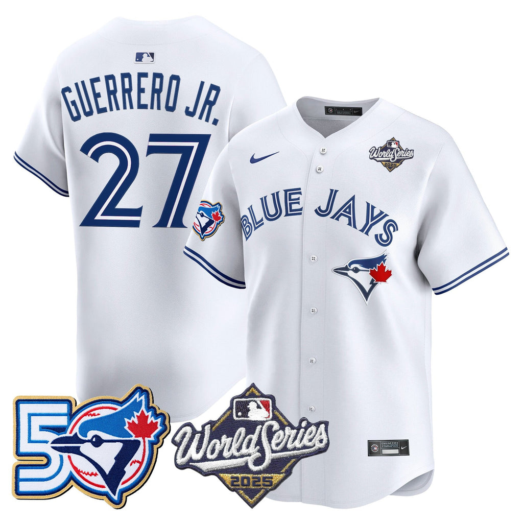 Men's Toronto Blue Jays 2025 World Series Vapor Premier Limited Jersey - 50 Seasons Patch - All Stitched