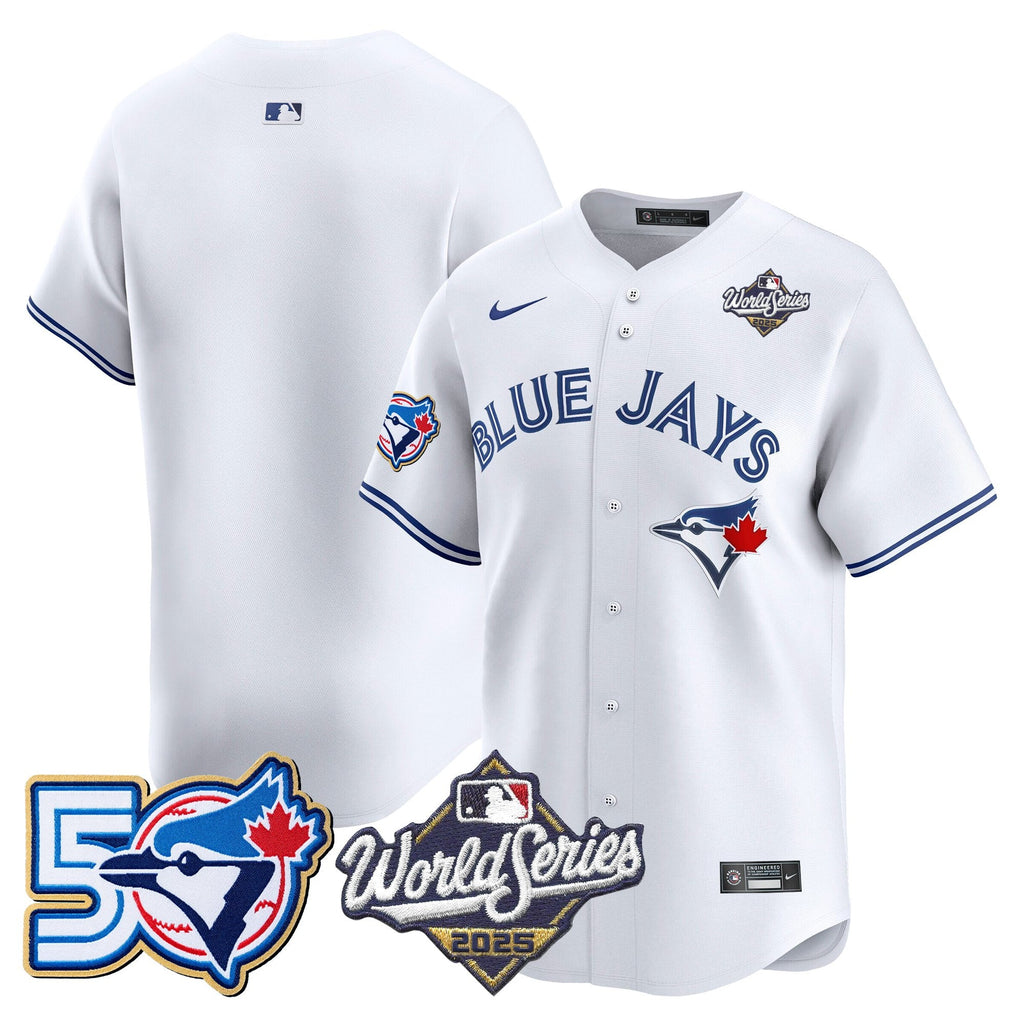 Men's Toronto Blue Jays 2025 World Series Vapor Premier Limited Jersey - 50 Seasons Patch - All Stitched