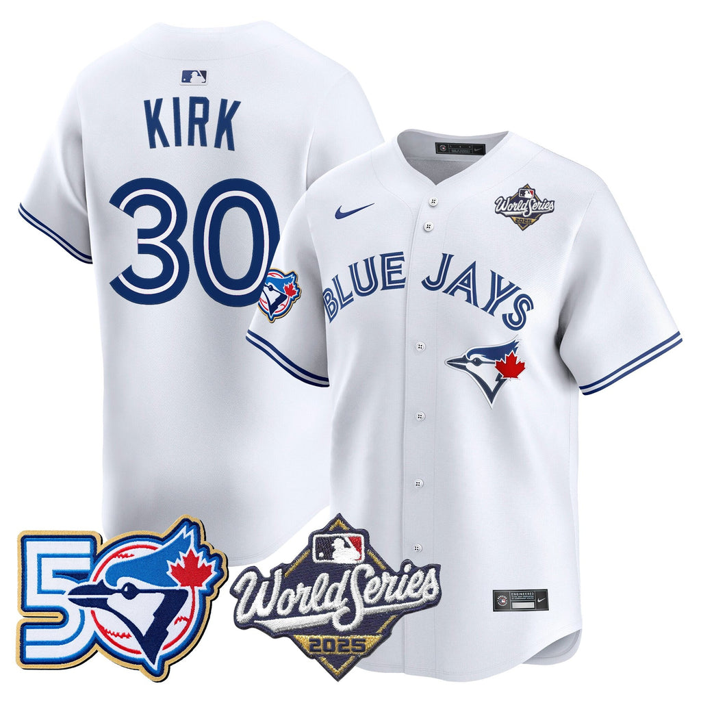 Men's Toronto Blue Jays 2025 World Series Vapor Premier Limited Jersey - 50 Seasons Patch - All Stitched