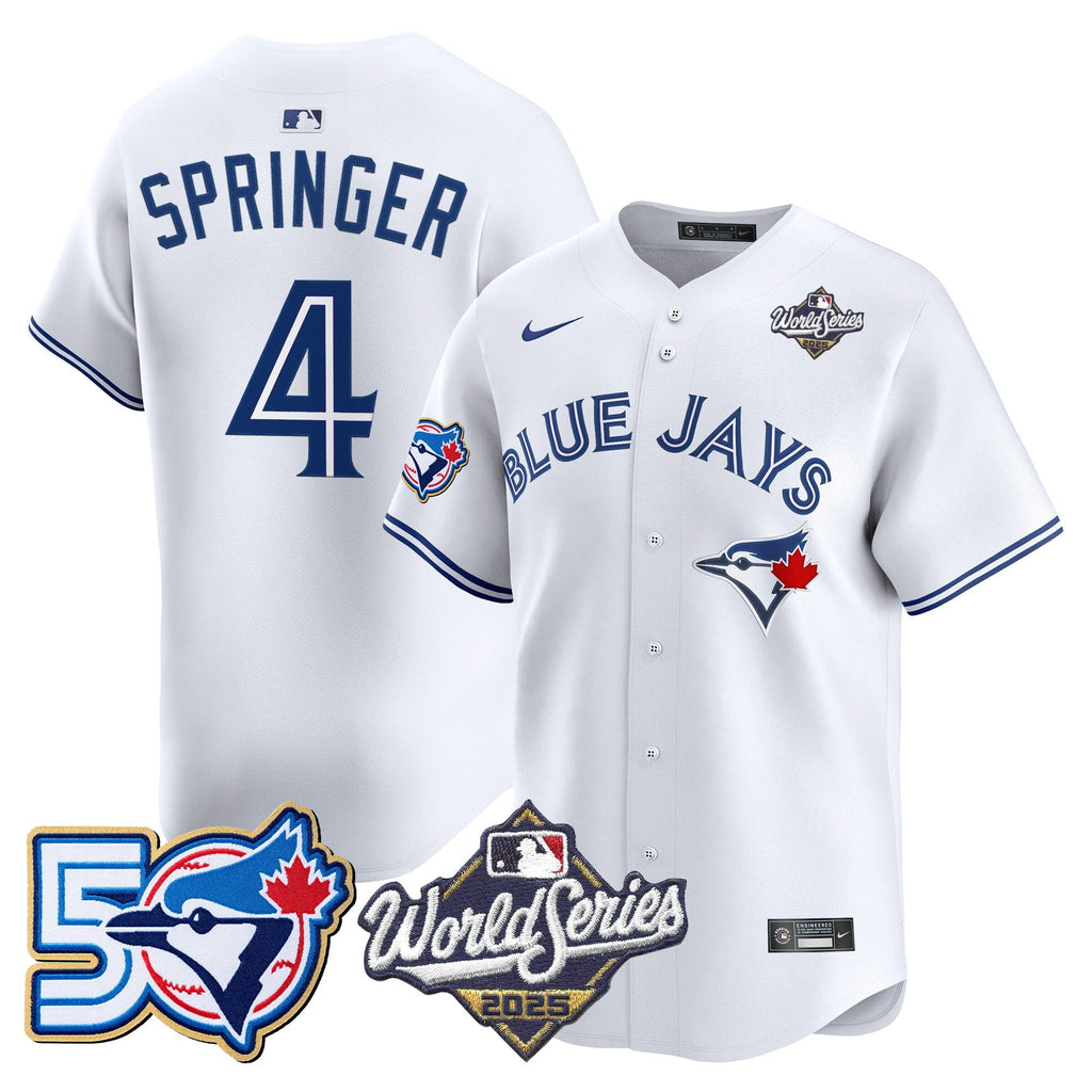 Men's Toronto Blue Jays 2025 World Series Vapor Premier Limited Jersey - 50 Seasons Patch - All Stitched