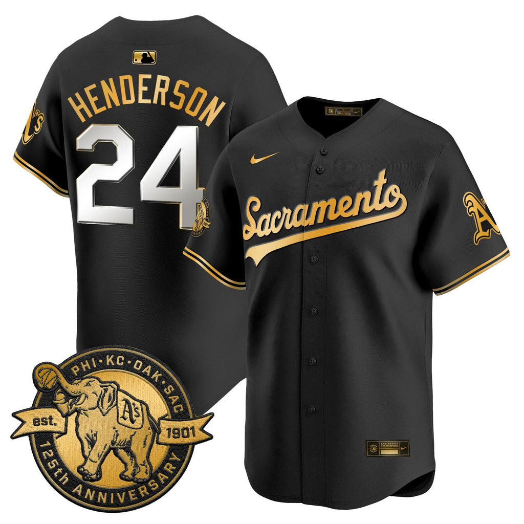 Men's Athletics 'Sacramento Edition' Vapor Premier Limited Jersey - 125th Anniversary Patch - All Stitched