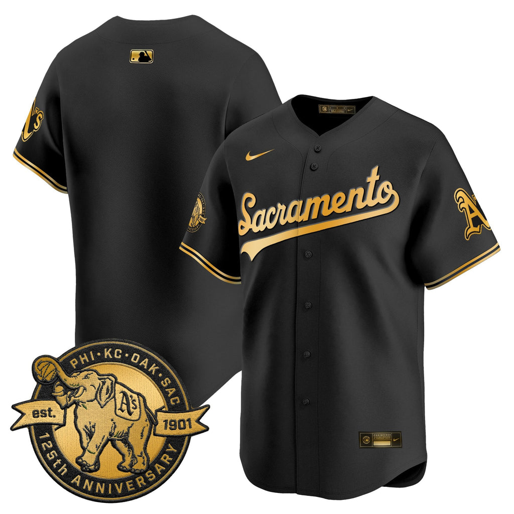 Men's Athletics 'Sacramento Edition' Vapor Premier Limited Jersey - 125th Anniversary Patch - All Stitched