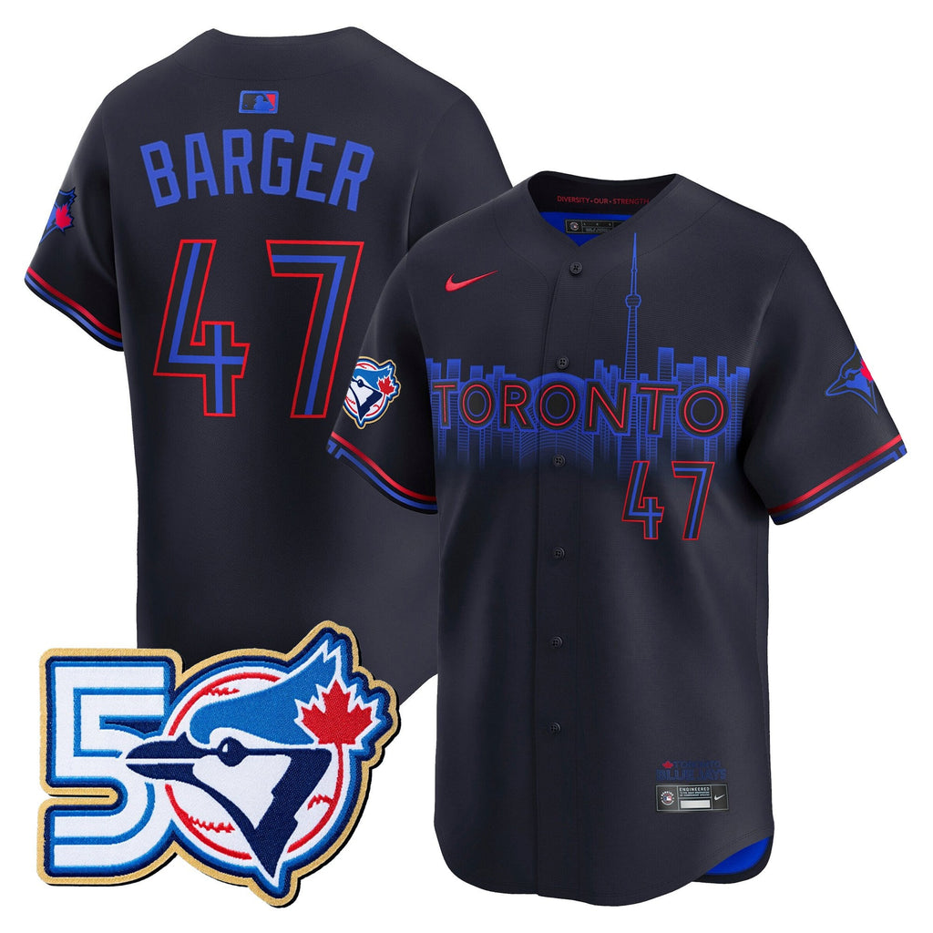 Men's Toronto Blue Jays 50 Seasons Patch Vapor Premier Limited Jersey - All Stitched