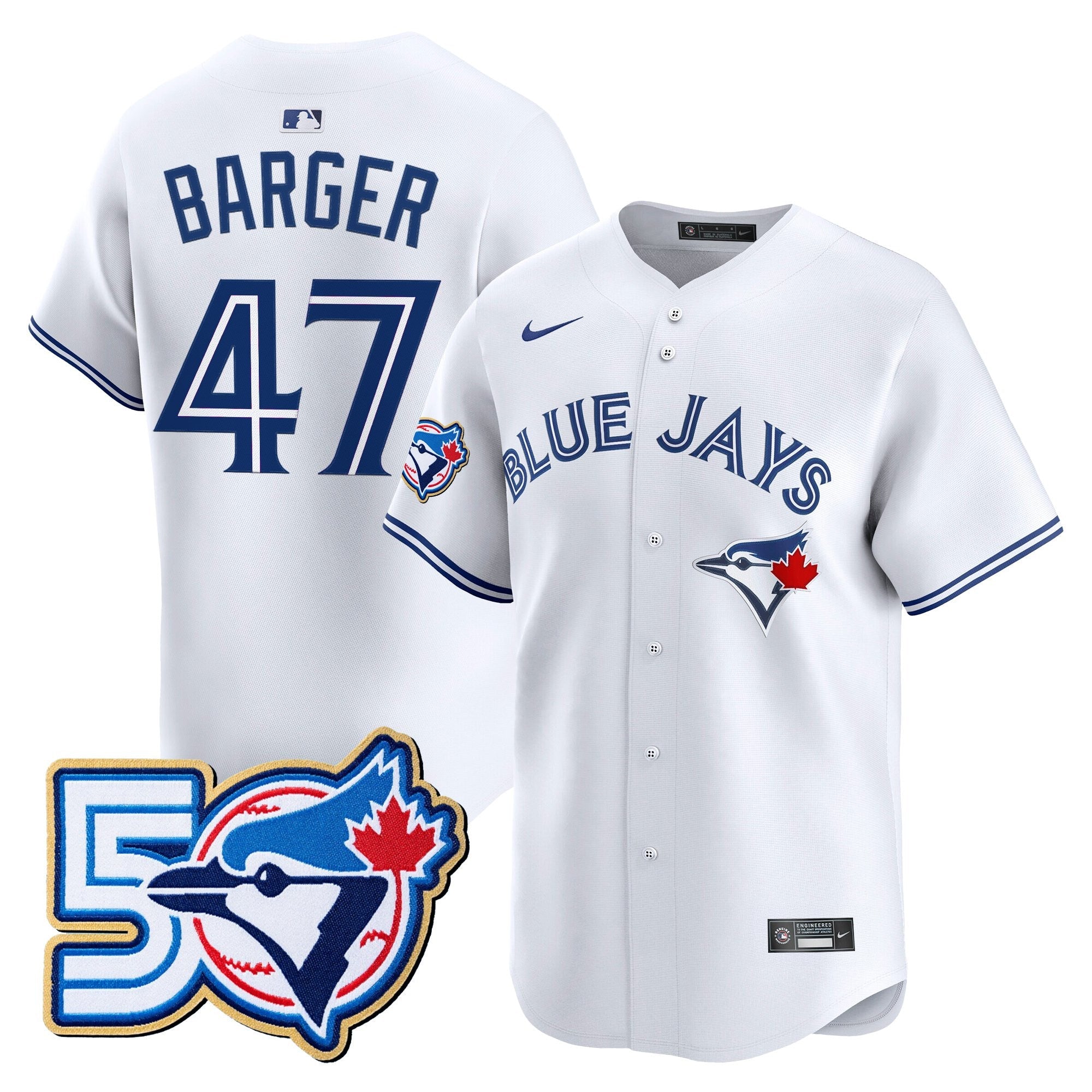 Men's Toronto Blue Jays 50 Seasons Patch Vapor Premier Limited Jersey - All Stitched