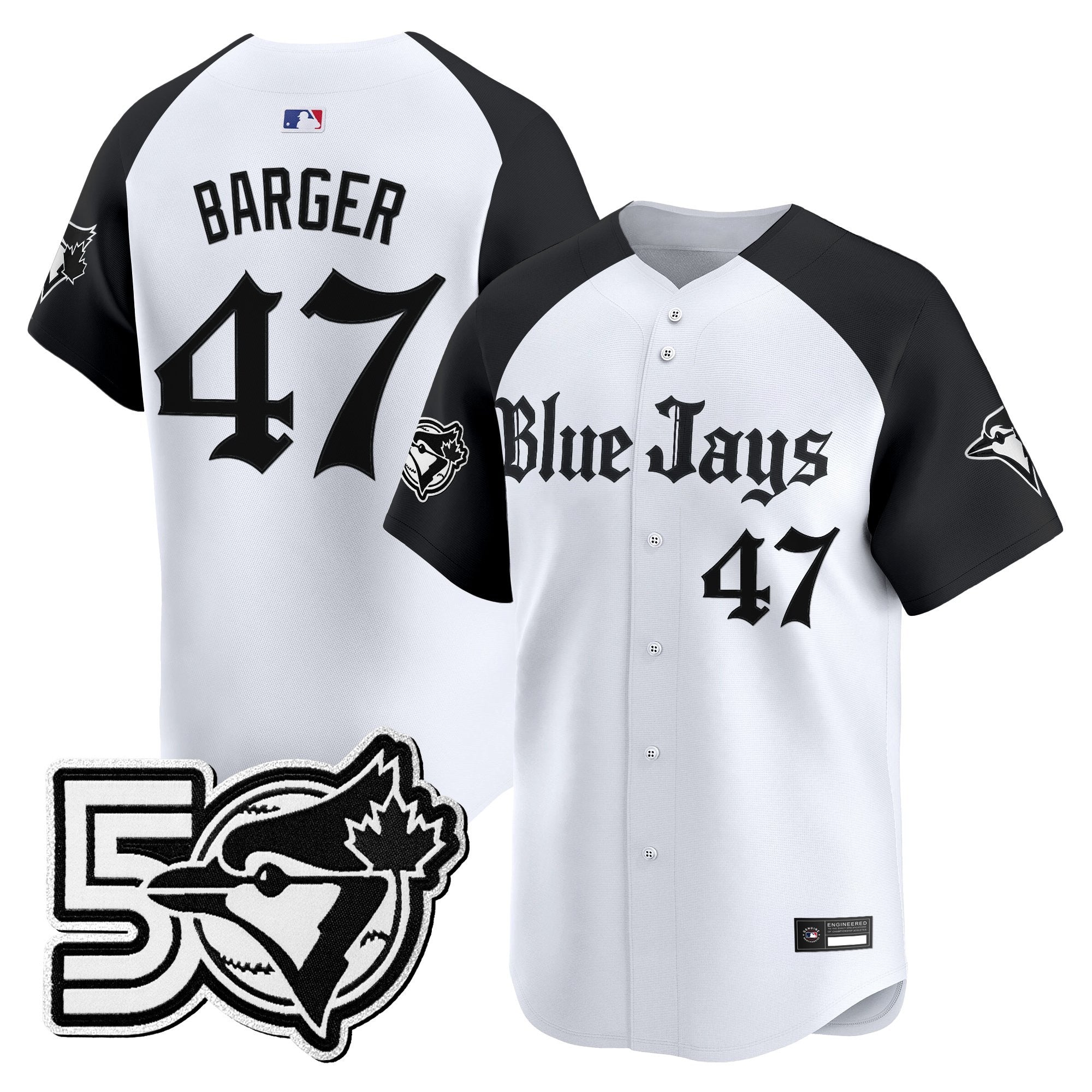 Men's Toronto Blue Jays 50 Seasons Patch Vapor Premier Limited Jersey - Gothic North Edition - All Stitched