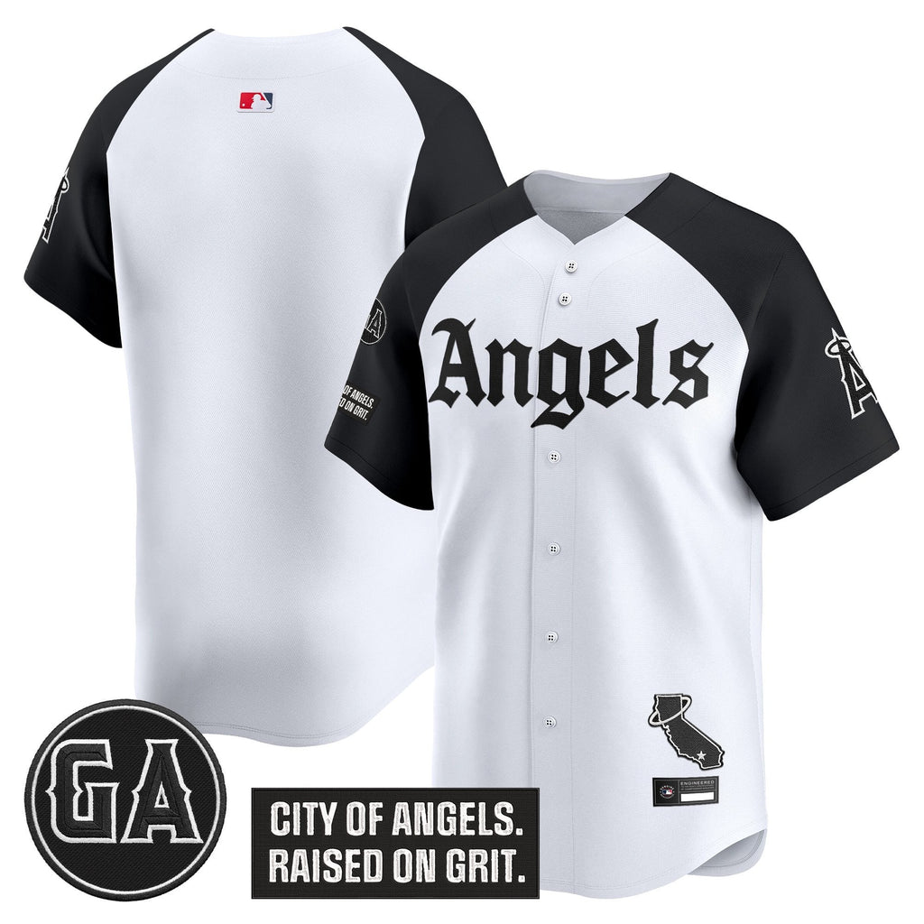 Men's Los Angeles Angels 'Garret Anderson Tribute Patch' Vapor Premier Limited Jersey - Gothic Edition - All Stitched