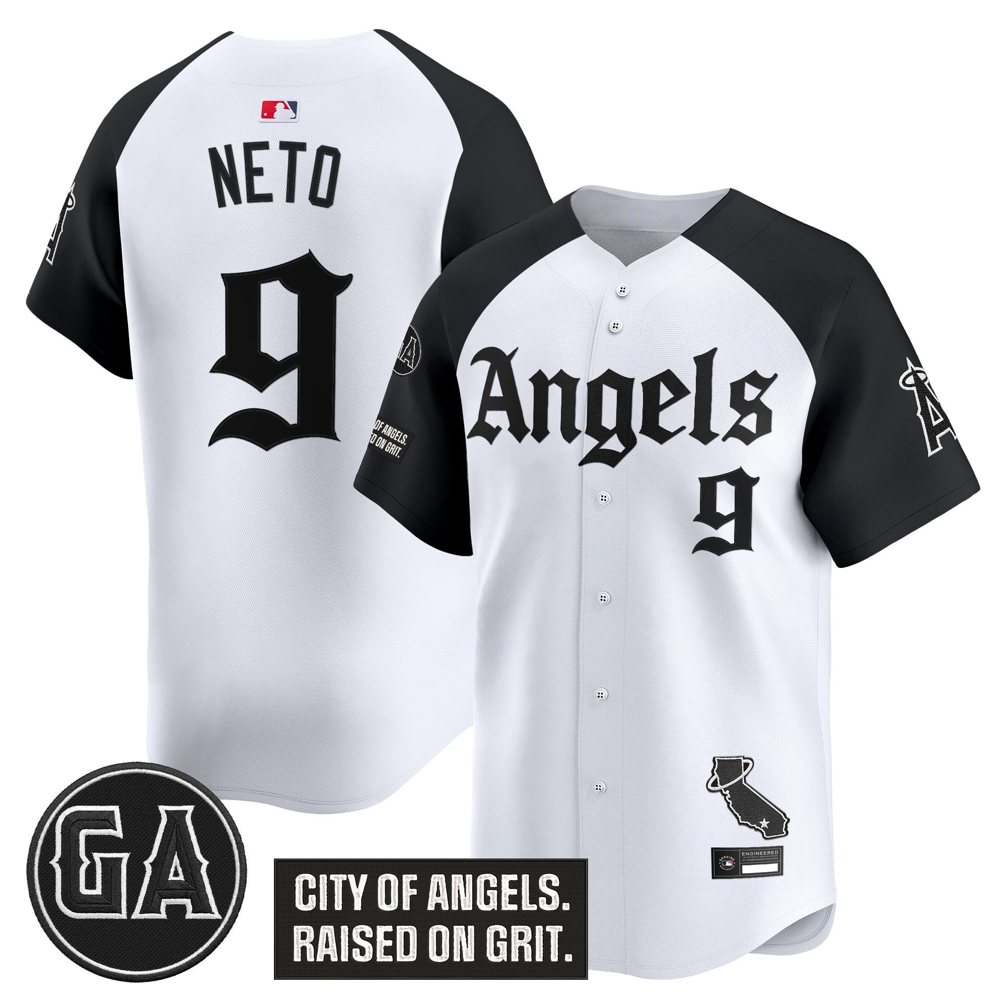 Men's Los Angeles Angels 'Garret Anderson Tribute Patch' Vapor Premier Limited Jersey - Gothic Edition - All Stitched