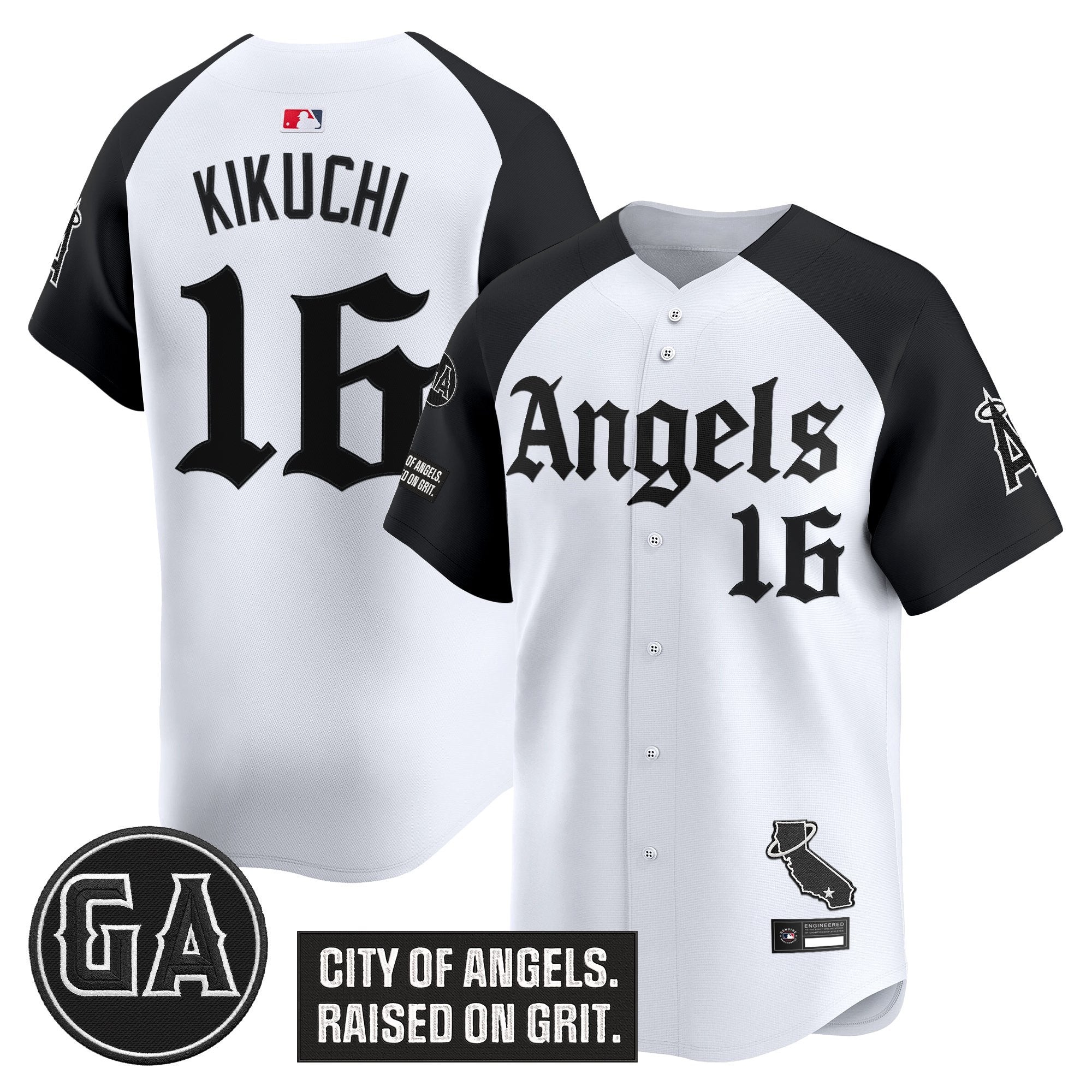 Men's Los Angeles Angels 'Garret Anderson Tribute Patch' Vapor Premier Limited Jersey - Gothic Edition - All Stitched