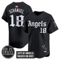 Men's Los Angeles Angels 'Garret Anderson Tribute Patch' Vapor Premier Limited Jersey - Gothic Edition - All Stitched