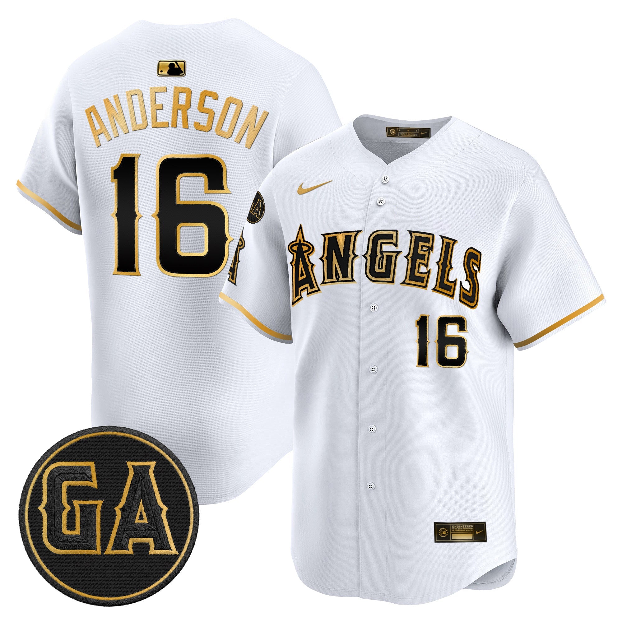 Men's Los Angeles Angels 'Garret Anderson Tribute Patch' Vapor Premier Limited Jersey - All Stitched