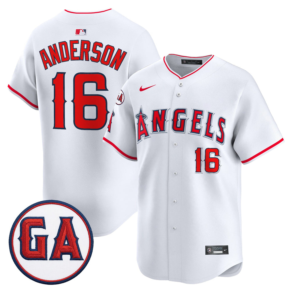 Men's Los Angeles Angels 'Garret Anderson Tribute Patch' Vapor Premier Limited Jersey - All Stitched