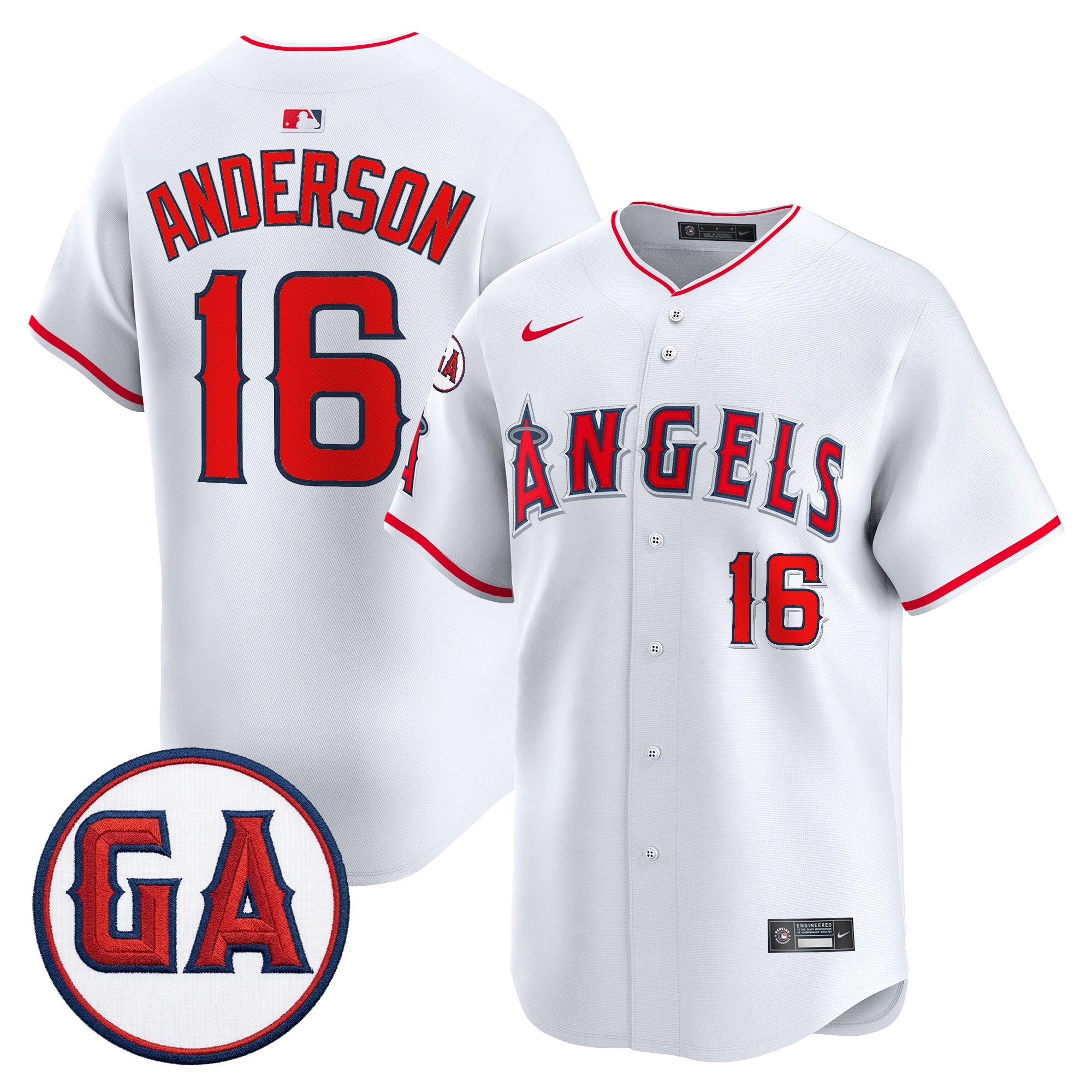 Men's Los Angeles Angels 'Garret Anderson Tribute Patch' Vapor Premier Limited Jersey - All Stitched