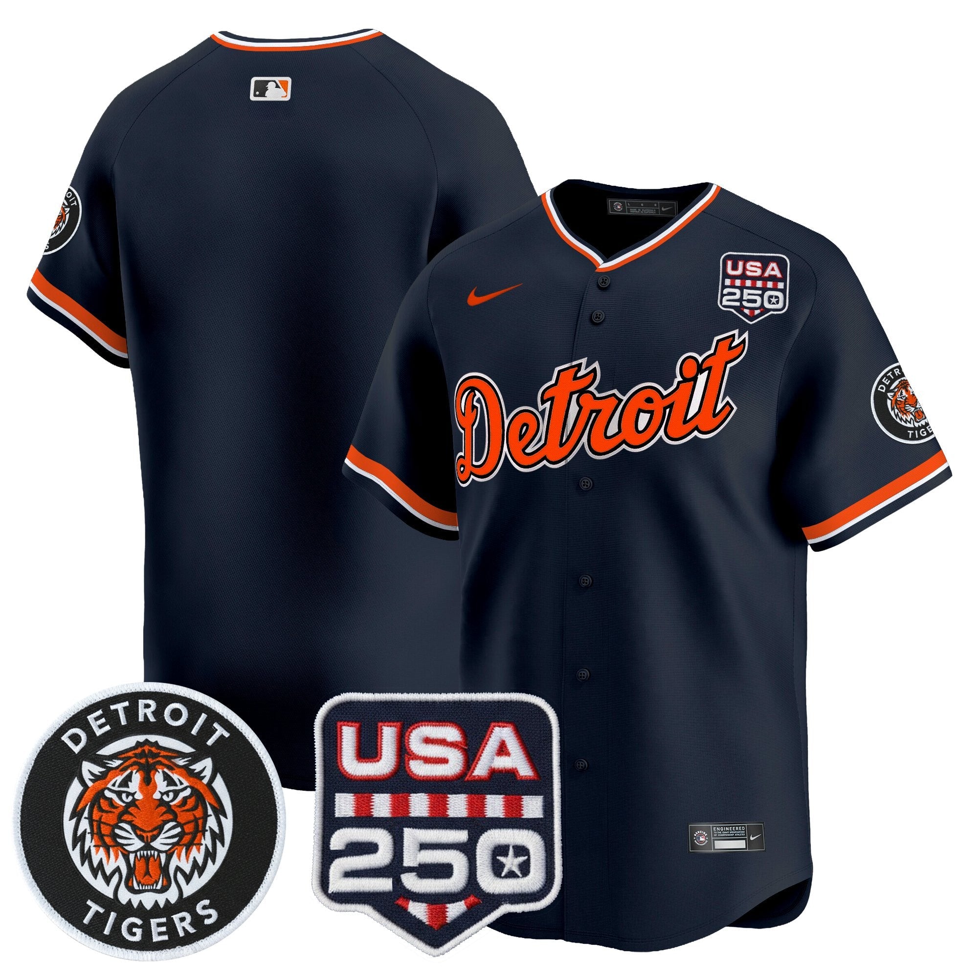Men's Detroit Tigers 2026 Alternate Vapor Premier Limited Jersey - 250America Patch - All Stitched