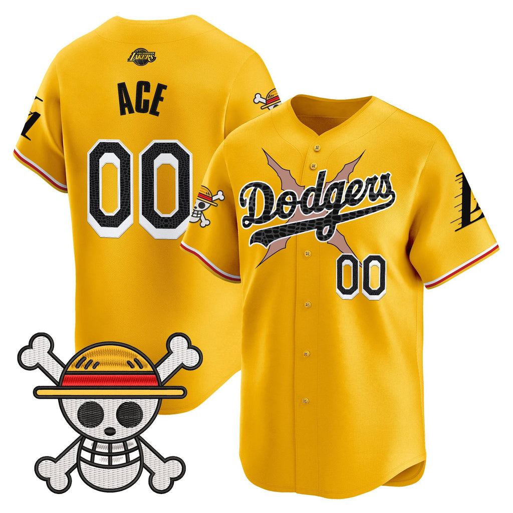 Men's Los Angeles Dodgers x One Piece x Mamba Vapor Premier Limited Jersey - Stitched
