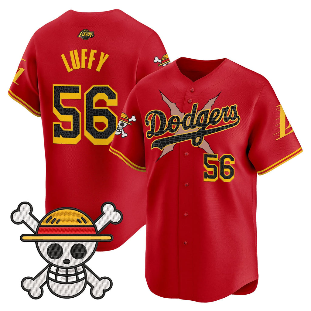 Men's Los Angeles Dodgers x One Piece x Mamba Vapor Premier Limited Jersey - Stitched