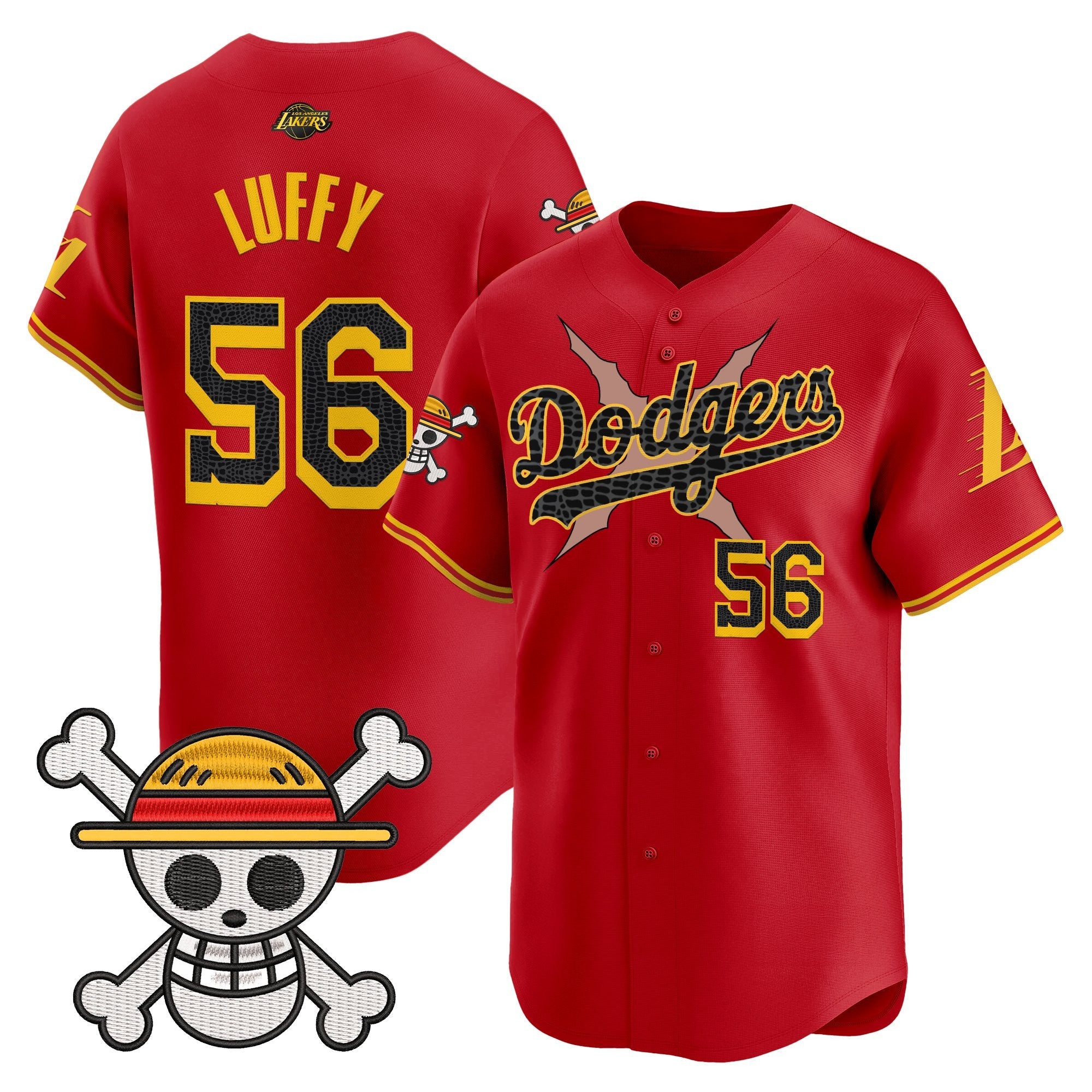 Men's Los Angeles Dodgers x One Piece x Mamba Vapor Premier Limited Jersey - Stitched