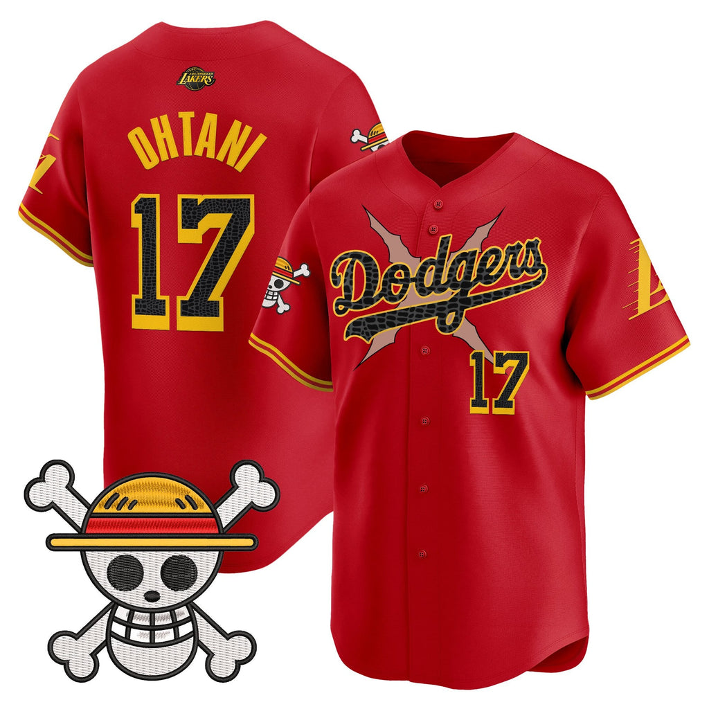 Men's Los Angeles Dodgers x One Piece x Mamba Vapor Premier Limited Jersey - Stitched