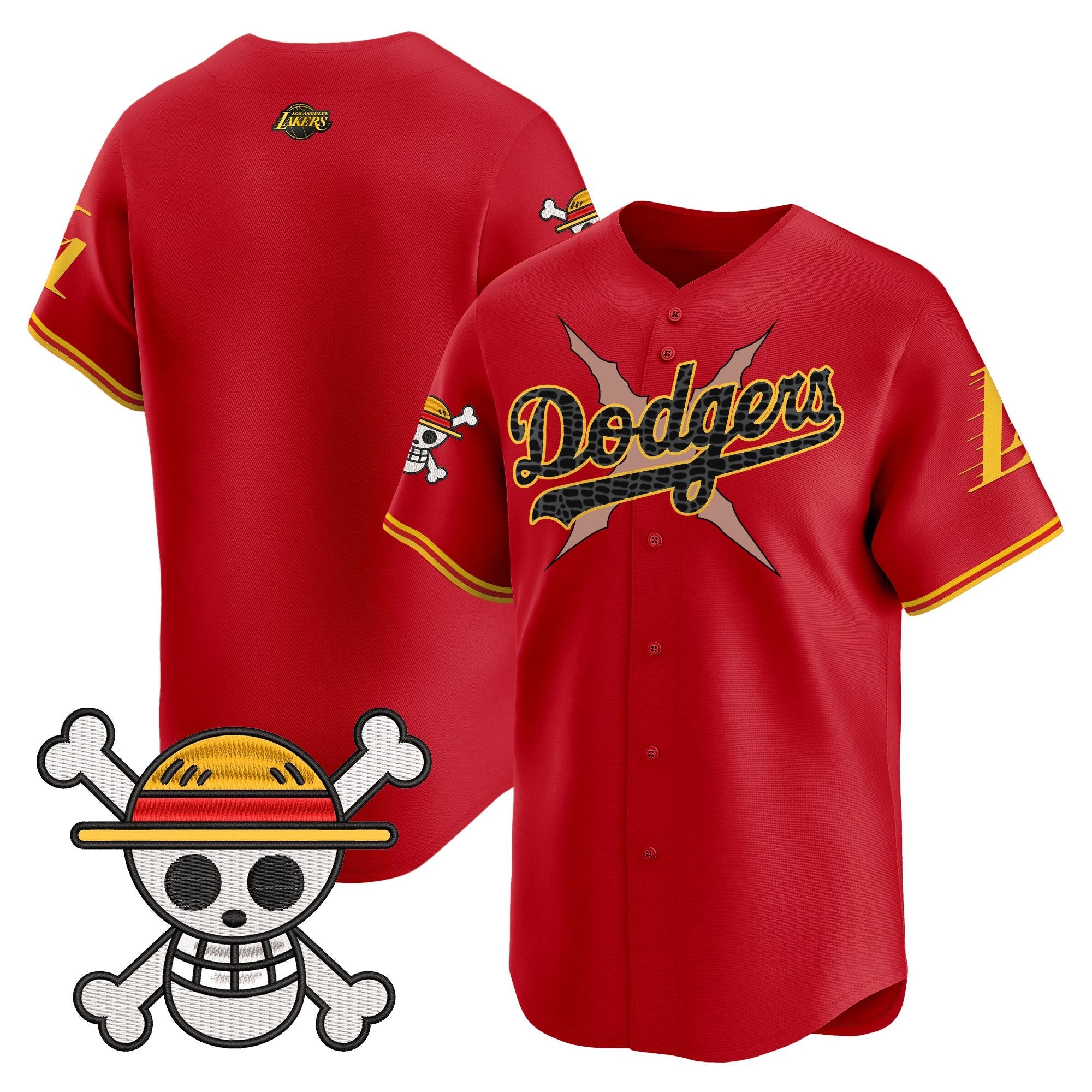 Men's Los Angeles Dodgers x One Piece x Mamba Vapor Premier Limited Jersey - Stitched