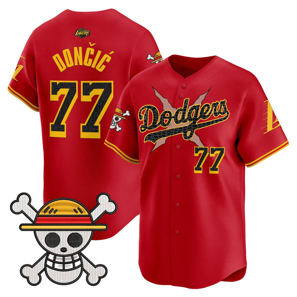 Men's Los Angeles Dodgers x One Piece x Mamba Vapor Premier Limited Jersey - Stitched