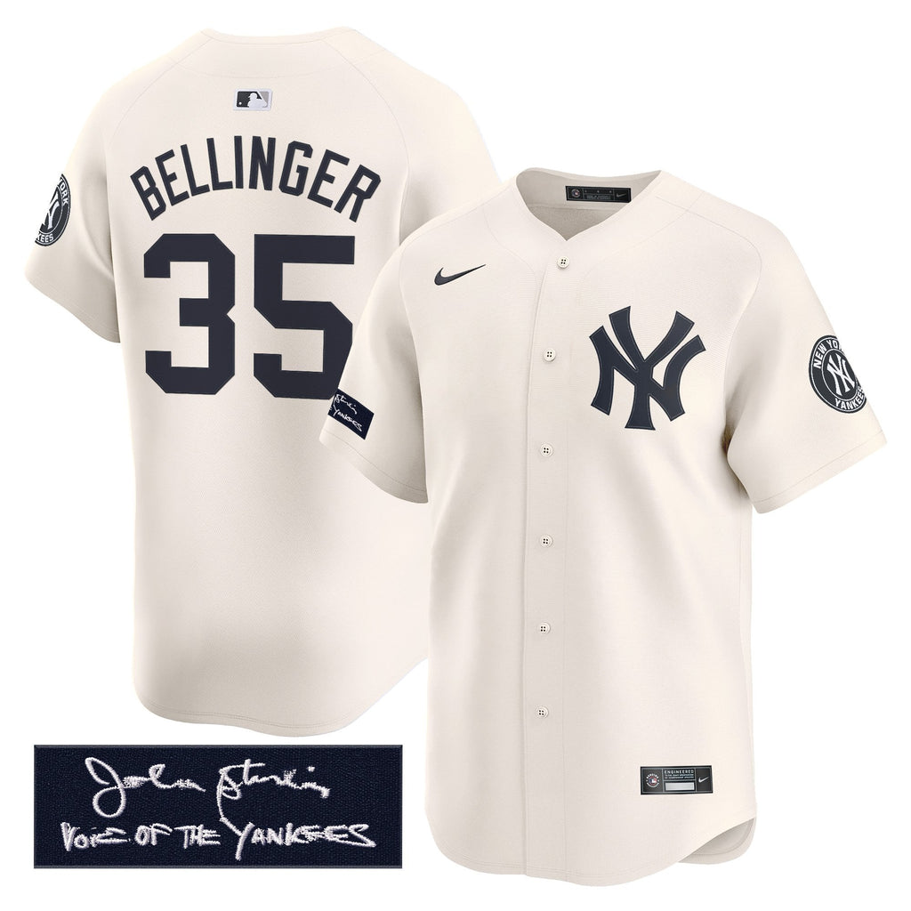 Men's Yankees John Sterling "The Voice of the Yankees" Tribute Patch Vapor Premier Limited Jersey - All Stitched