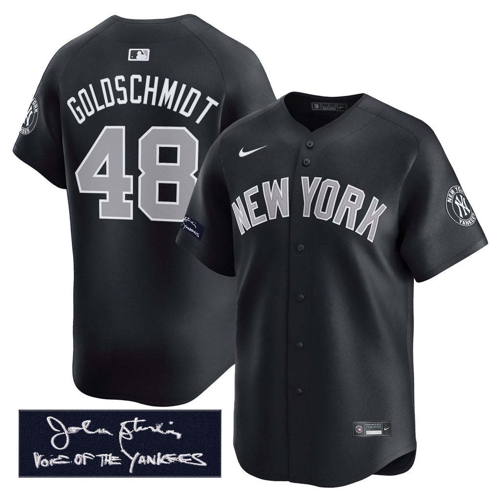 Men's Yankees John Sterling "The Voice of the Yankees" Tribute Patch Vapor Premier Limited Jersey - All Stitched