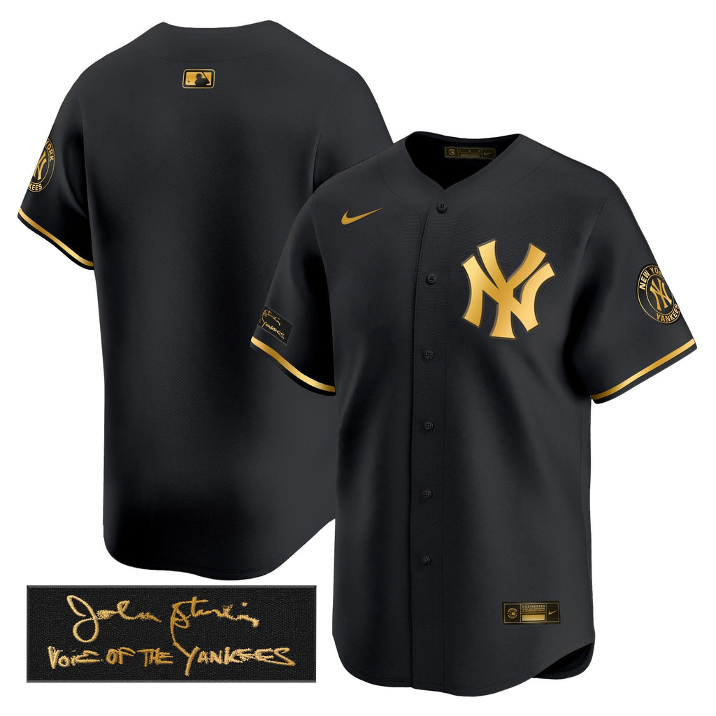 Men's Yankees John Sterling "The Voice of the Yankees" Tribute Patch Vapor Premier Limited Jersey - All Stitched