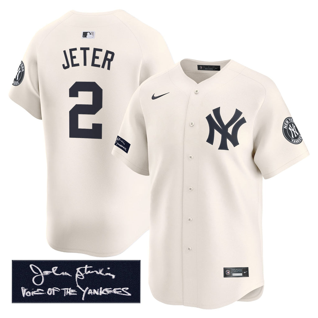 Men's Yankees John Sterling "The Voice of the Yankees" Tribute Patch Vapor Premier Limited Jersey - All Stitched