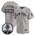 Men's Yankees John Sterling "The Voice of the Yankees" Tribute Patch Vapor Premier Limited Jersey V2 - All Stitched