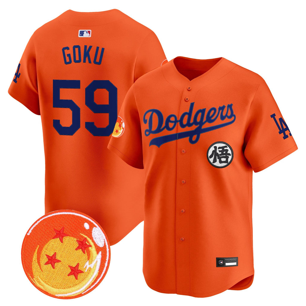 Men's Los Angeles Dodgers x Dragon Ball Vapor Premier Limited Jersey - Stitched