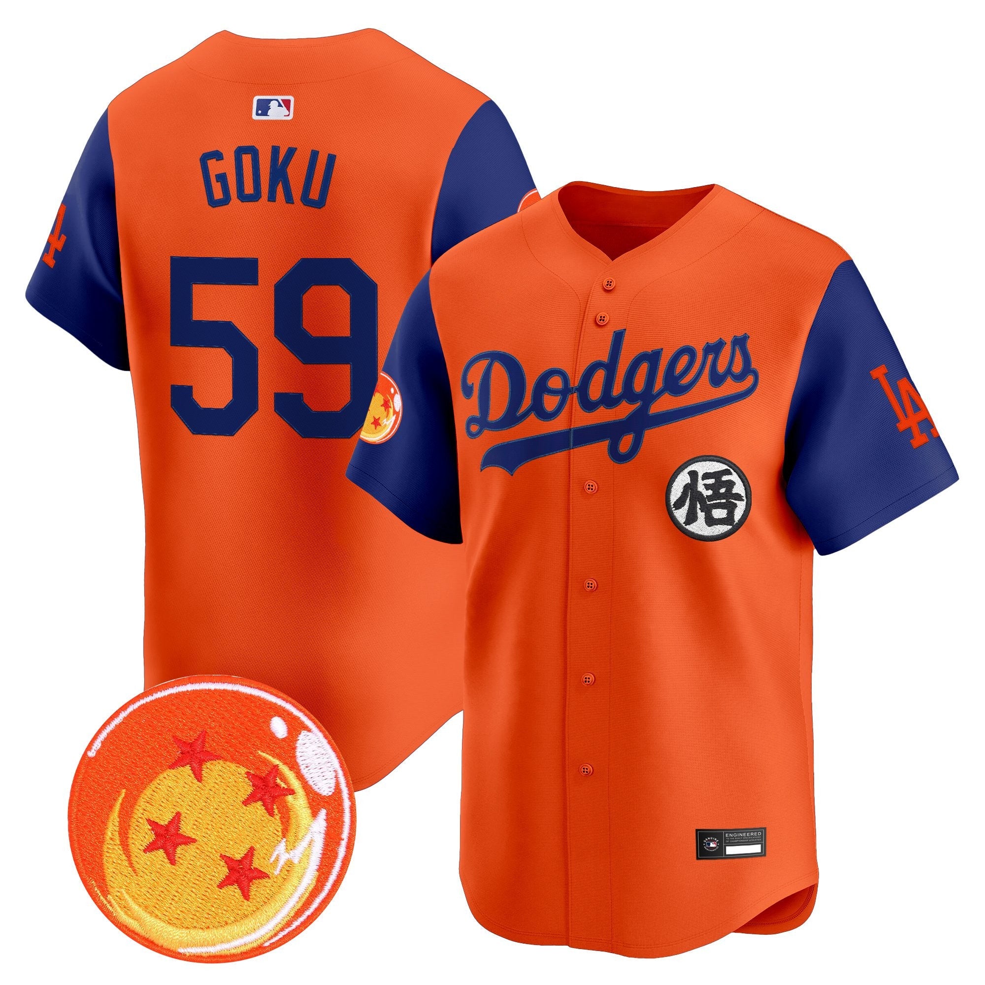 Men's Los Angeles Dodgers x Dragon Ball Vapor Premier Limited Jersey - Stitched