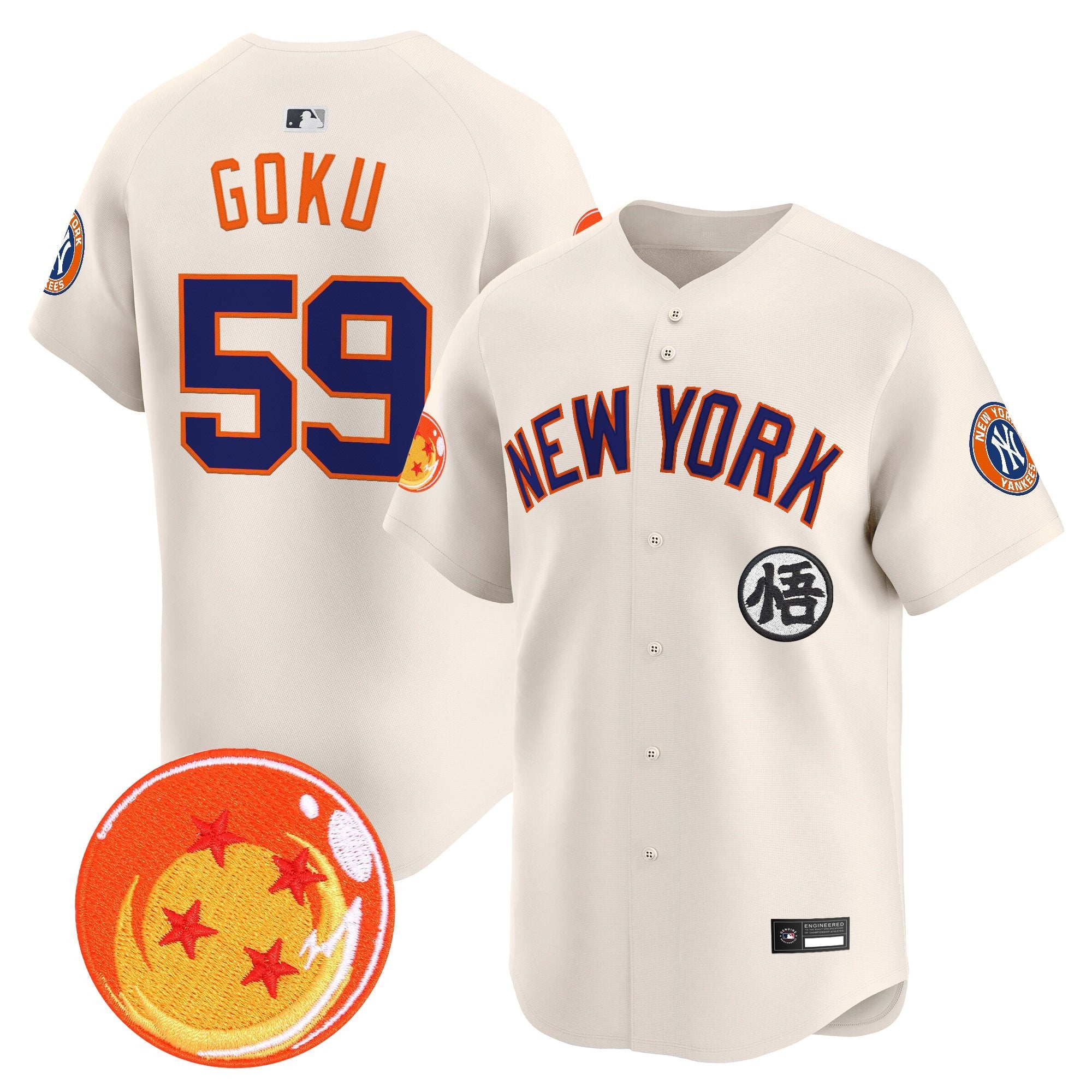 Men's New York Yankees x Dragon Ball Vapor Premier Limited Jersey - All Stitched