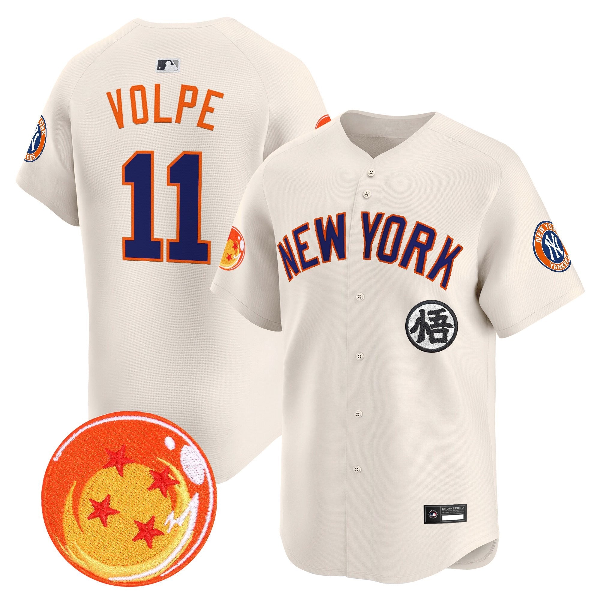 Men's New York Yankees x Dragon Ball Vapor Premier Limited Jersey - All Stitched