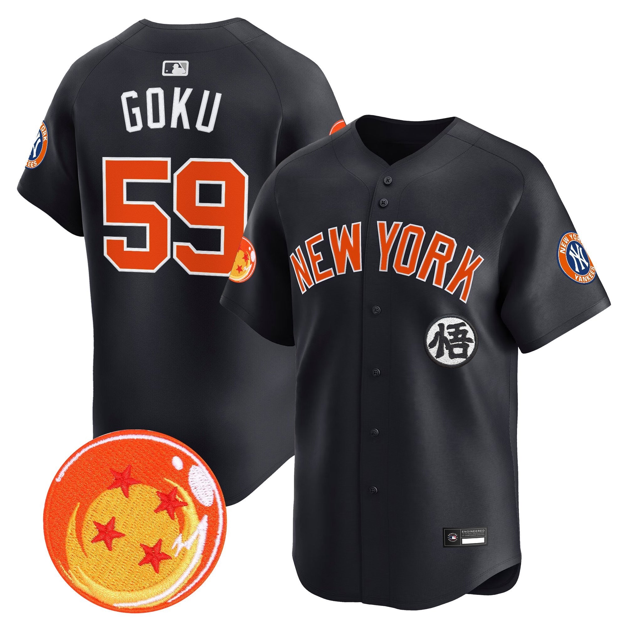 Men's New York Yankees x Dragon Ball Vapor Premier Limited Jersey - All Stitched