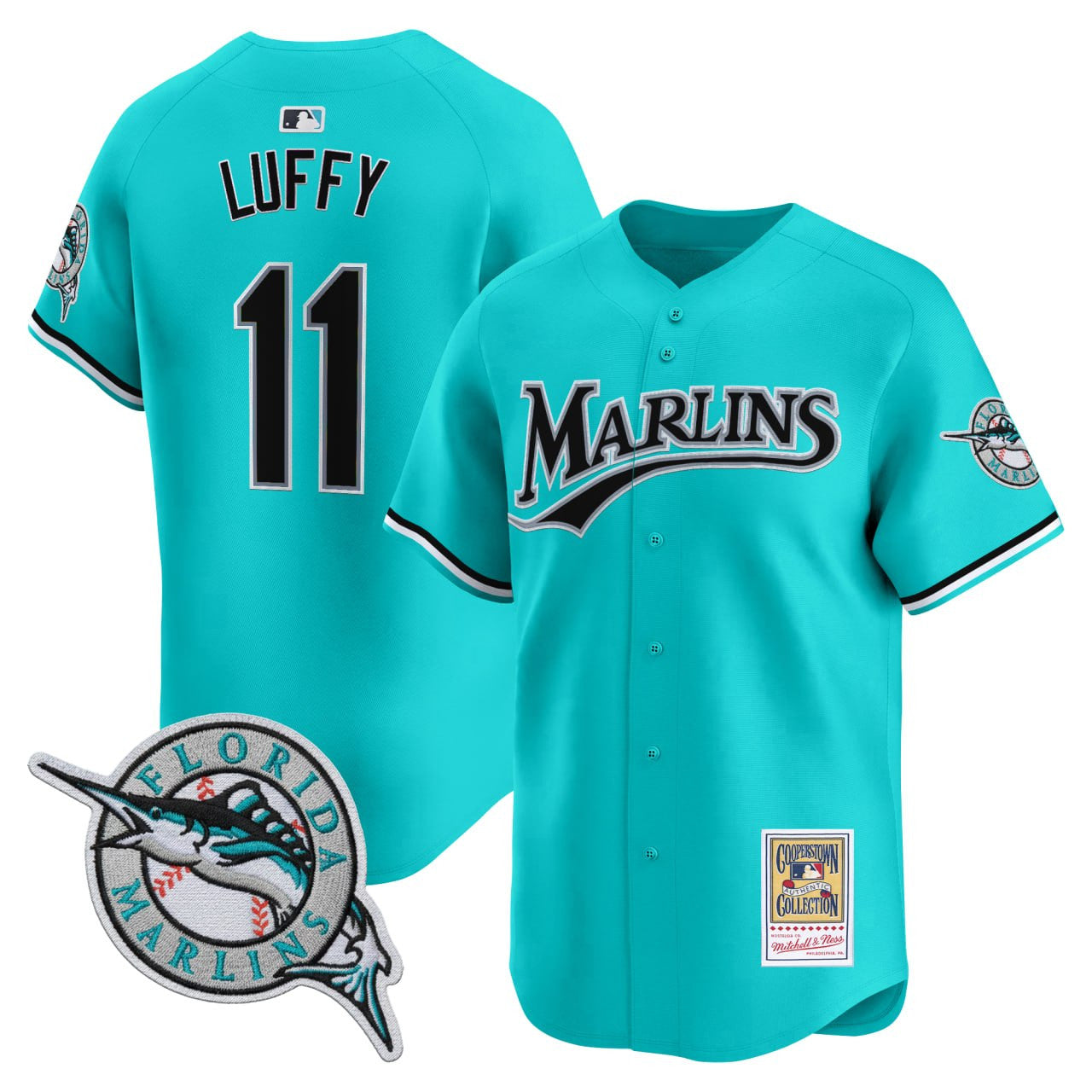 Luffy Miami Marlins Vapor Premier Limited Jersey - All Stitched