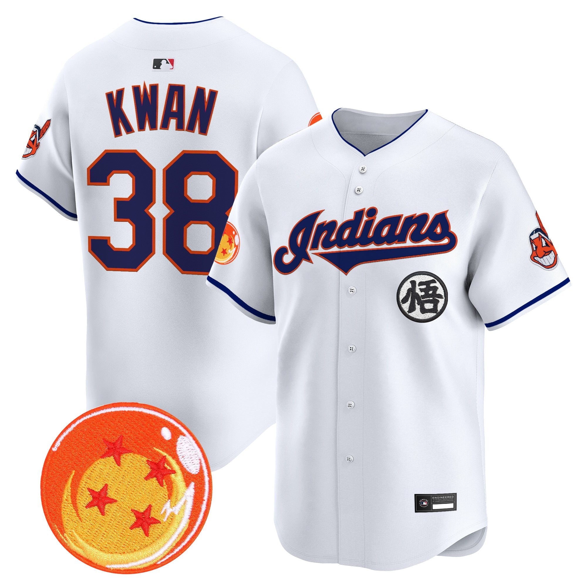 Men's Cleveland Indians x Dragon Ball Vapor Premier Limited Jersey - All Stitched