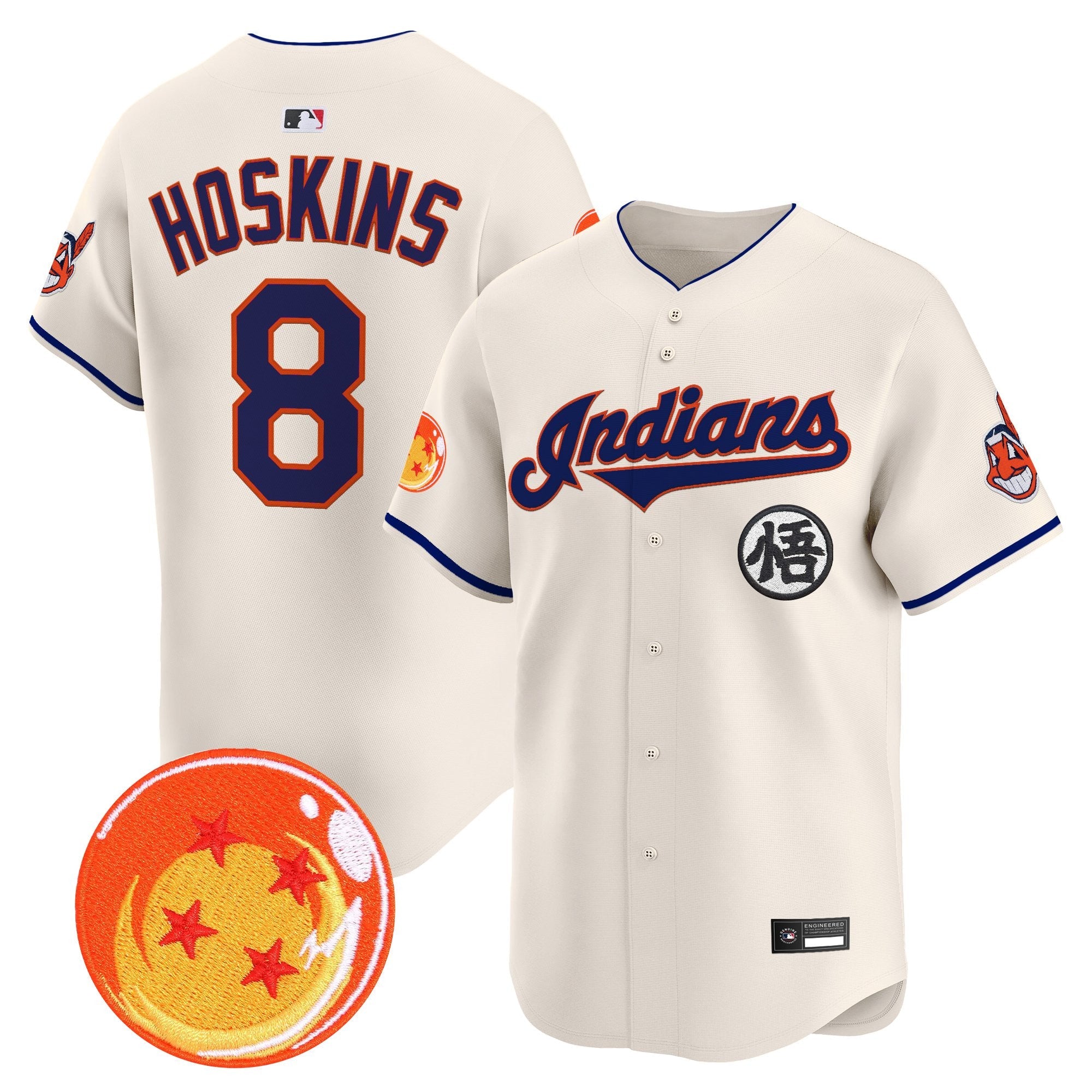 Men's Cleveland Indians x Dragon Ball Vapor Premier Limited Jersey - All Stitched