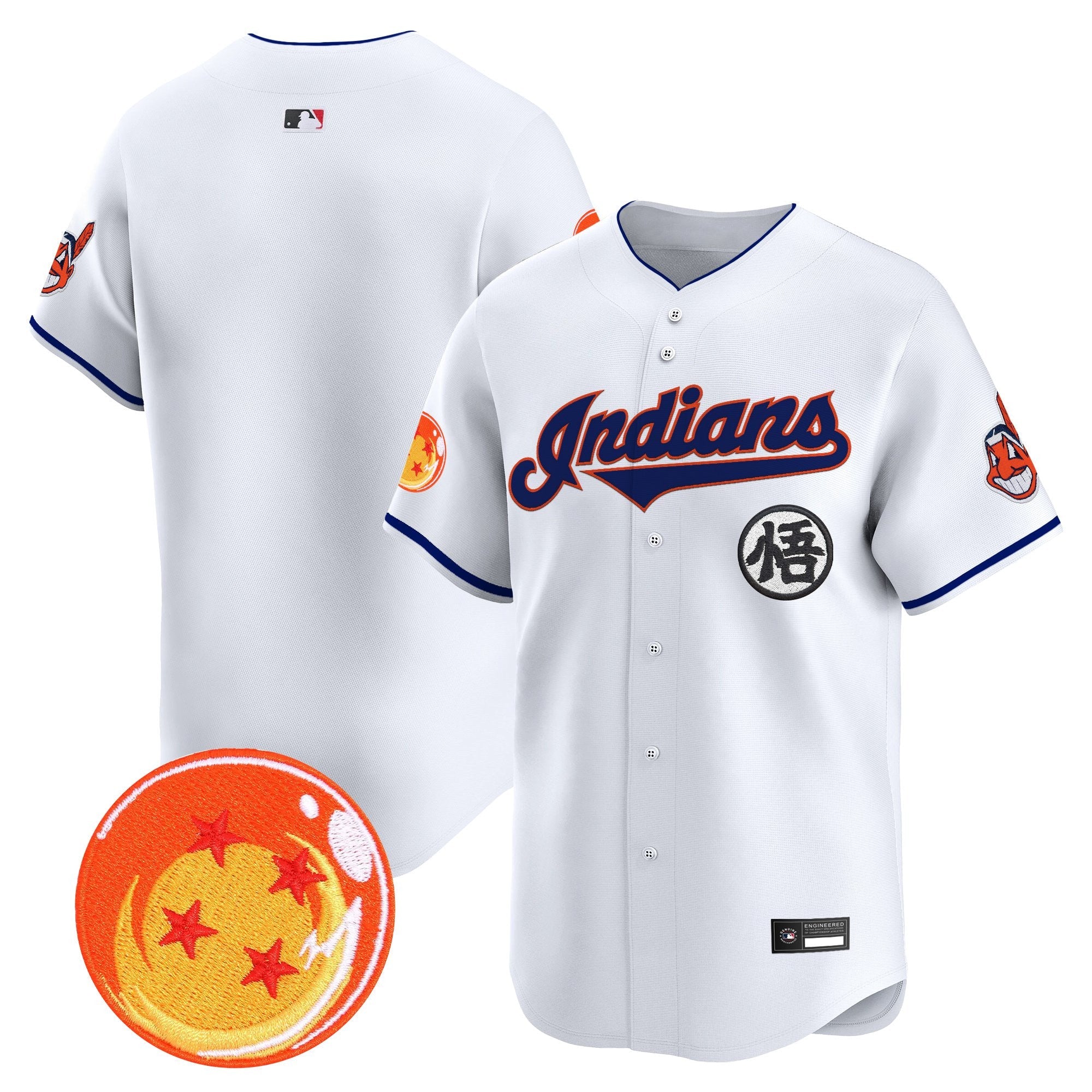 Men's Cleveland Indians x Dragon Ball Vapor Premier Limited Jersey - All Stitched