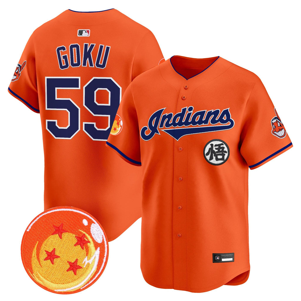 Men's Cleveland Indians x Dragon Ball Vapor Premier Limited Jersey - All Stitched