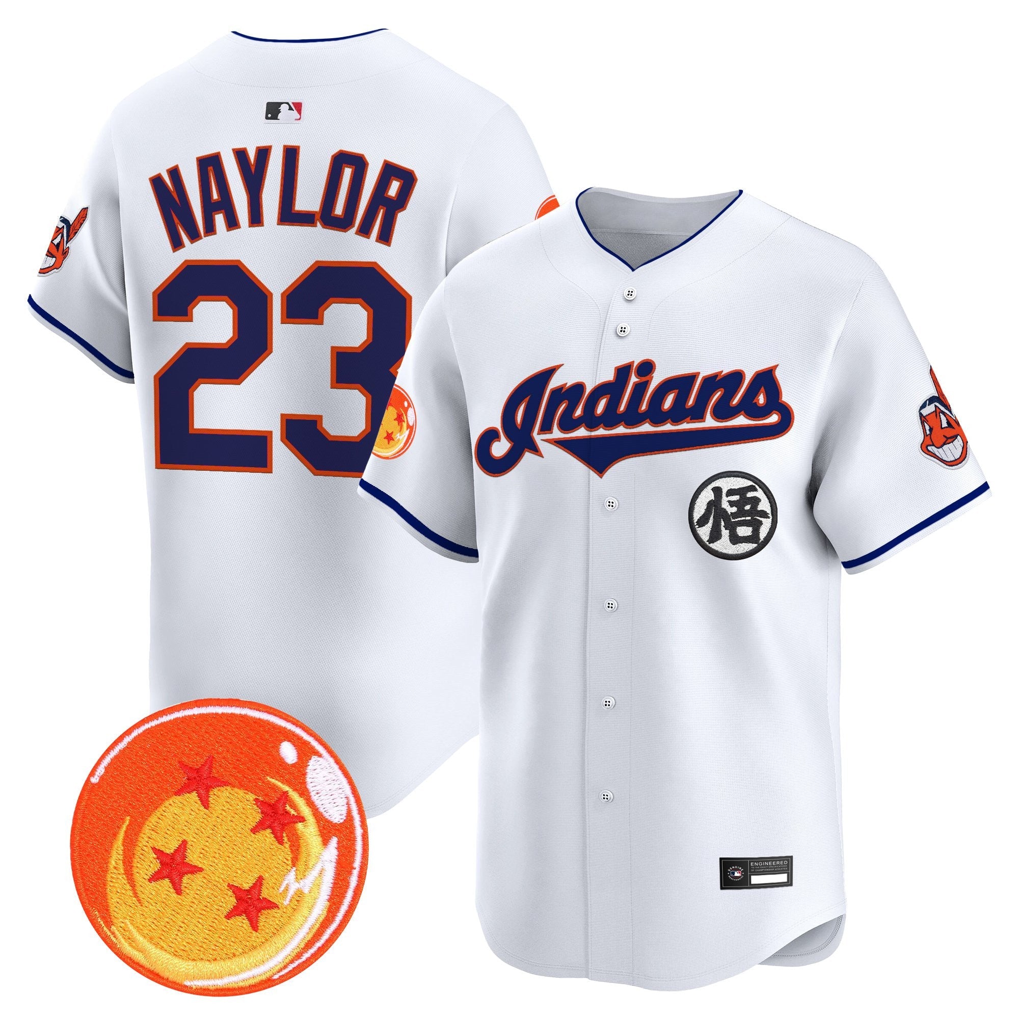 Men's Cleveland Indians x Dragon Ball Vapor Premier Limited Jersey - All Stitched