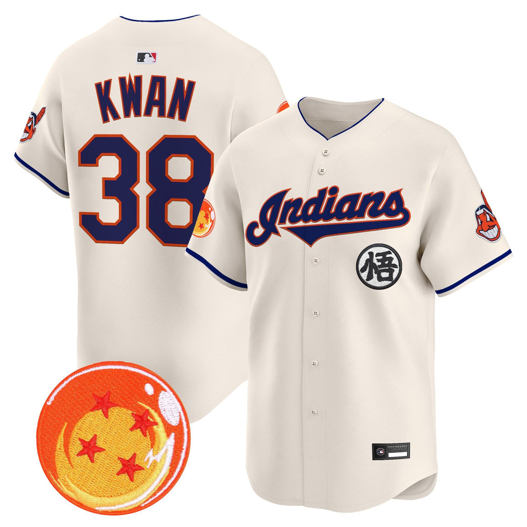 Men's Cleveland Indians x Dragon Ball Vapor Premier Limited Jersey - All Stitched