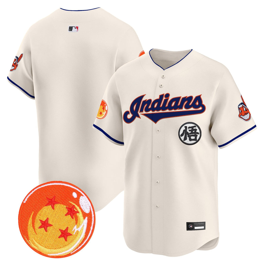 Men's Cleveland Indians x Dragon Ball Vapor Premier Limited Jersey - All Stitched