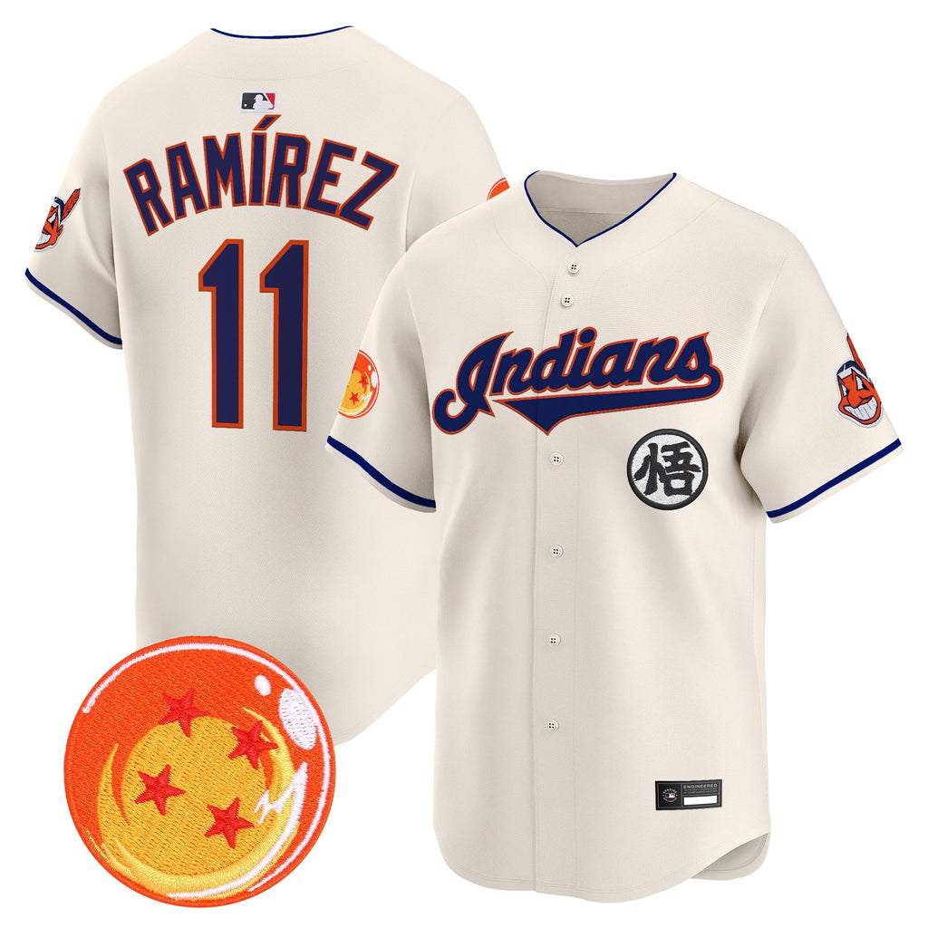 Men's Cleveland Indians x Dragon Ball Vapor Premier Limited Jersey - All Stitched