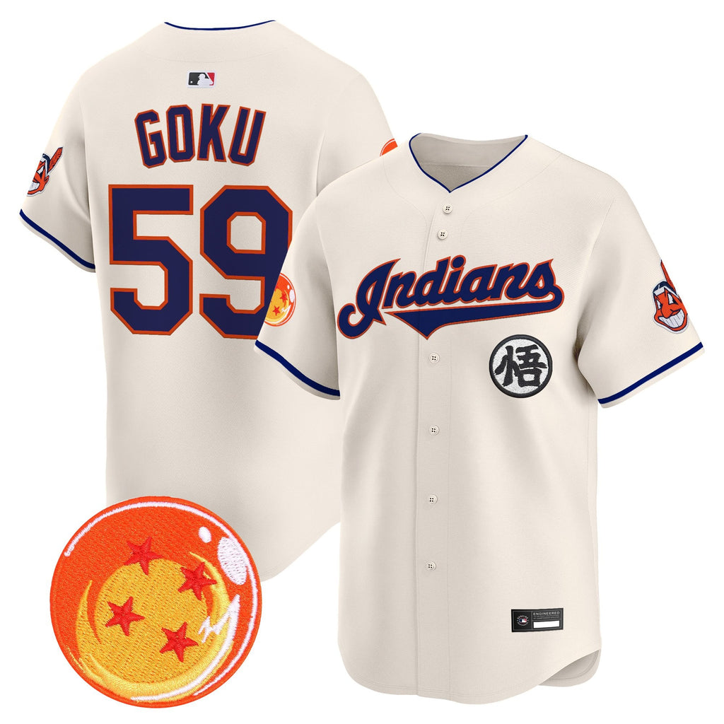 Men's Cleveland Indians x Dragon Ball Vapor Premier Limited Jersey - All Stitched