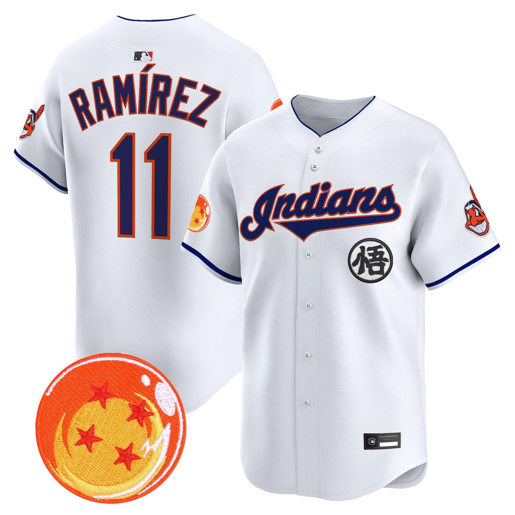 Men's Cleveland Indians x Dragon Ball Vapor Premier Limited Jersey - All Stitched