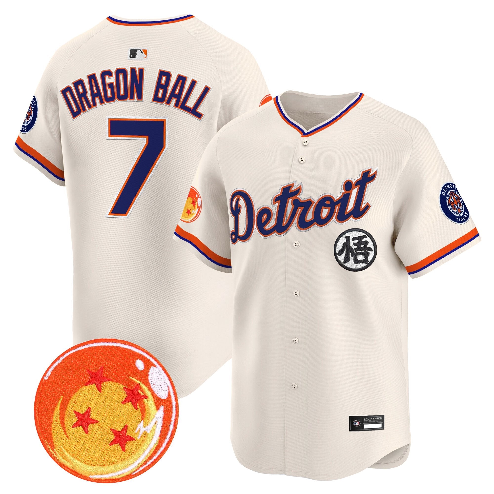 Men's Detroit Tigers x Dragon Ball Vapor Premier Limited Jersey - All Stitched