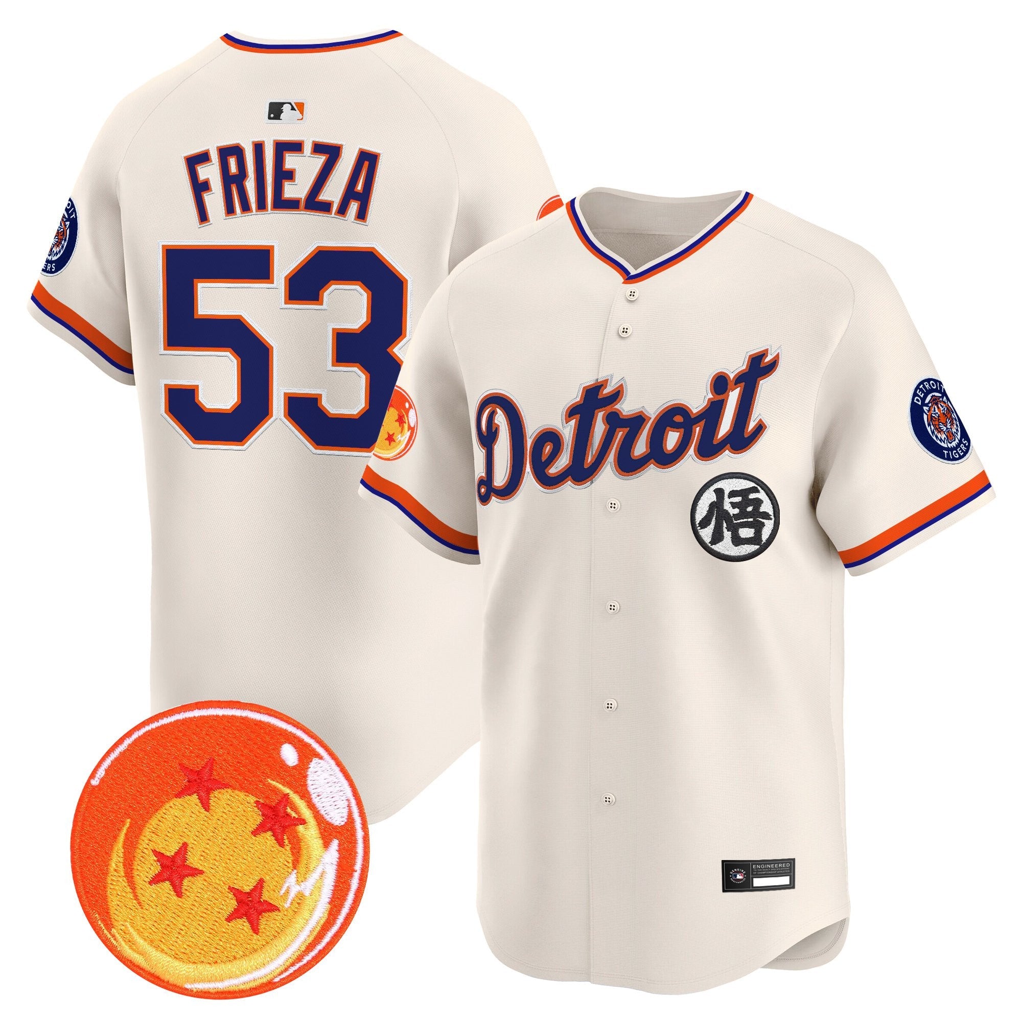 Men's Detroit Tigers x Dragon Ball Vapor Premier Limited Jersey - All Stitched
