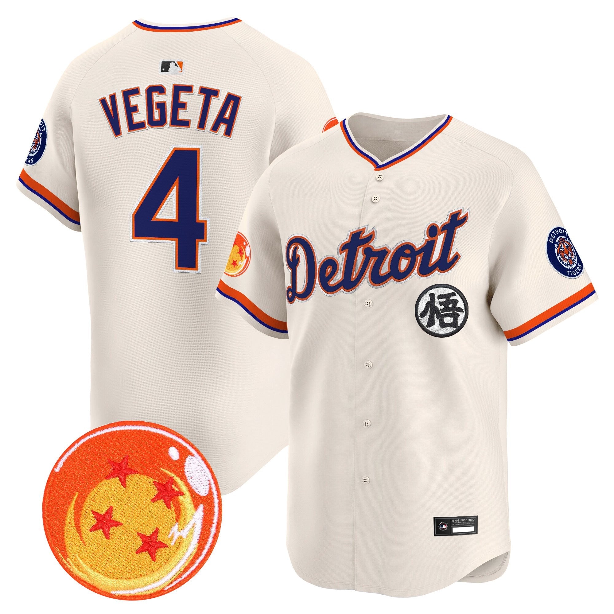 Men's Detroit Tigers x Dragon Ball Vapor Premier Limited Jersey - All Stitched