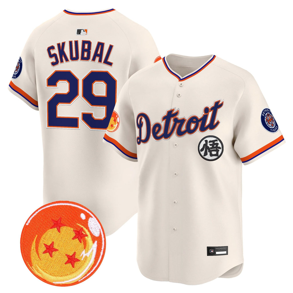 Men's Detroit Tigers x Dragon Ball Vapor Premier Limited Jersey - All Stitched
